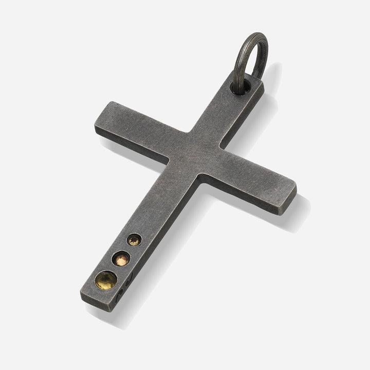 THE CROSS Latin Amulet with Gemstone, Citrine-Side View
