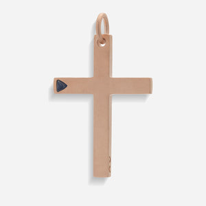 The Cross Latin Amulet Single Stone, Rose Gold Vermeil, Blue Sapphire-Standard View