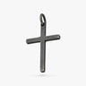 THE CROSS Minimal Latin Amulet, Oxidized Silver-Standard View