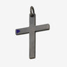 THE CROSS Latin Amulet with Enamel, Silver, Blue Enamel-Standard View