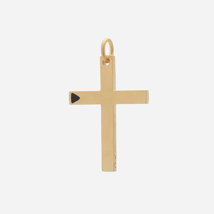 THE CROSS Latin Amulet with Enamel, Yellow Gold Vermeil, Black Enamel-Standard View