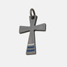 THE CROSS Enamel Amulet, Ivory, Blue Enamel-Standard View