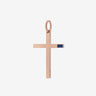 THE CROSS Latin Amulet with Side Enamel, Rose Gold Vermeil, Blue Enamel-Standard View