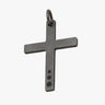 THE CROSS Latin Amulet with Enamel Crescendo, Silver, Black Enamel-Standard View