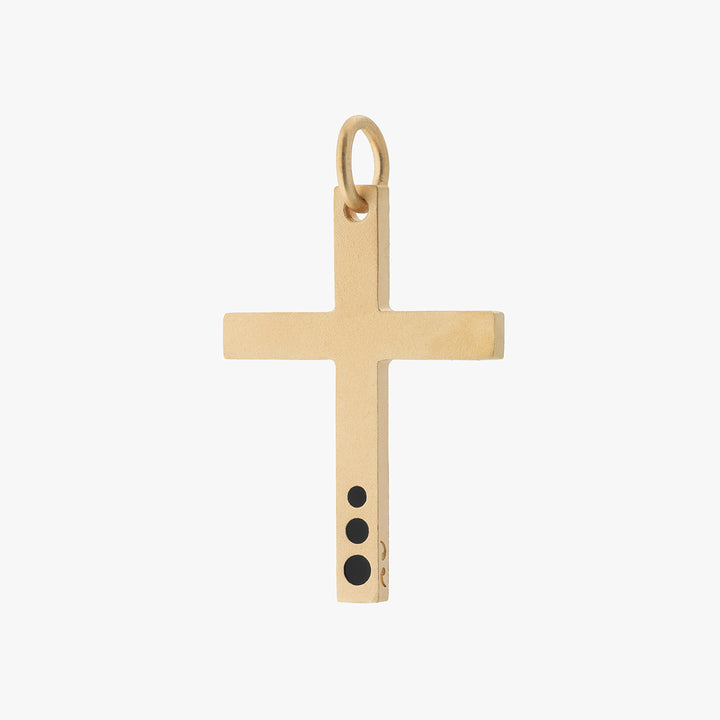 THE CROSS Latin Amulet with Enamel Crescendo, Yellow Gold Vermeil, Black Enamel-Standard View