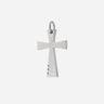 Silver cross pendant on a white background