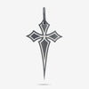 THE CROSS Gothic Amulet with Enamel, Oxidized Silver, Ivory Enamel-Standard View