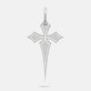 THE CROSS Gothic Amulet with Enamel, Polished Silver, Ivory Enamel-Standard View