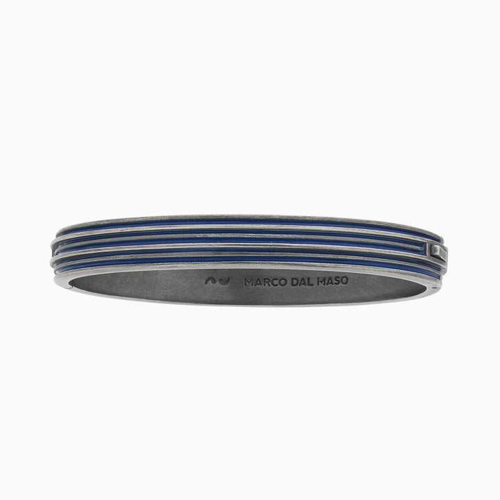 ACIES Oxidized Silver Cuff with Blue Enamel