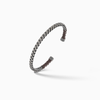 ULYSSES Dipped Oxidized Silver Cuff with brown enamel-Standard View