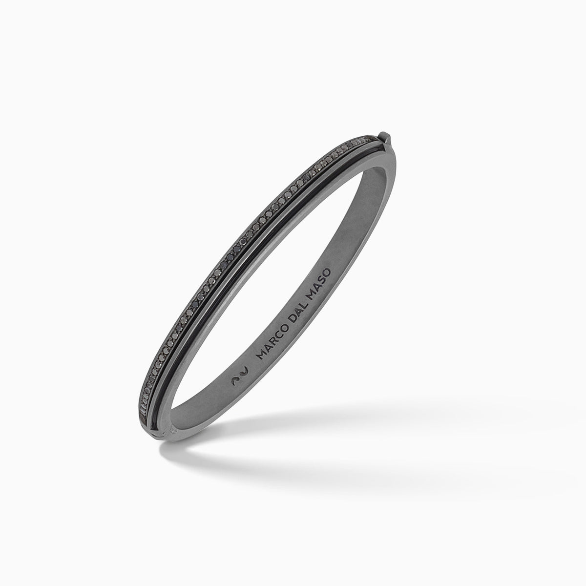 Acies Slim Triple Black Cuff | Matte Silver | Black Diamonds | Black Enamel