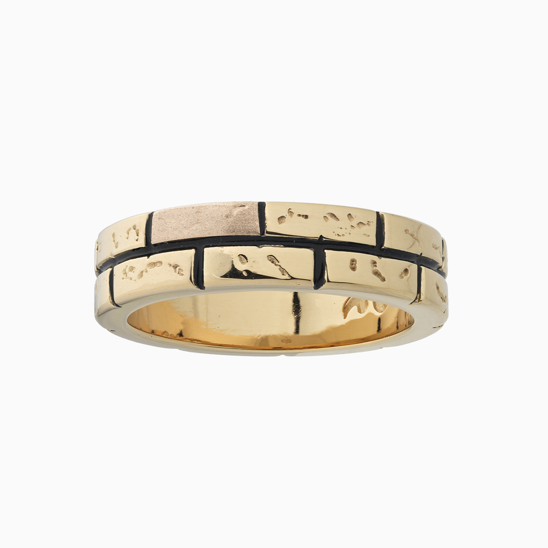 Marco Dal Maso Men enamel ring featuring a sleek, colorful design on a polished metal band.