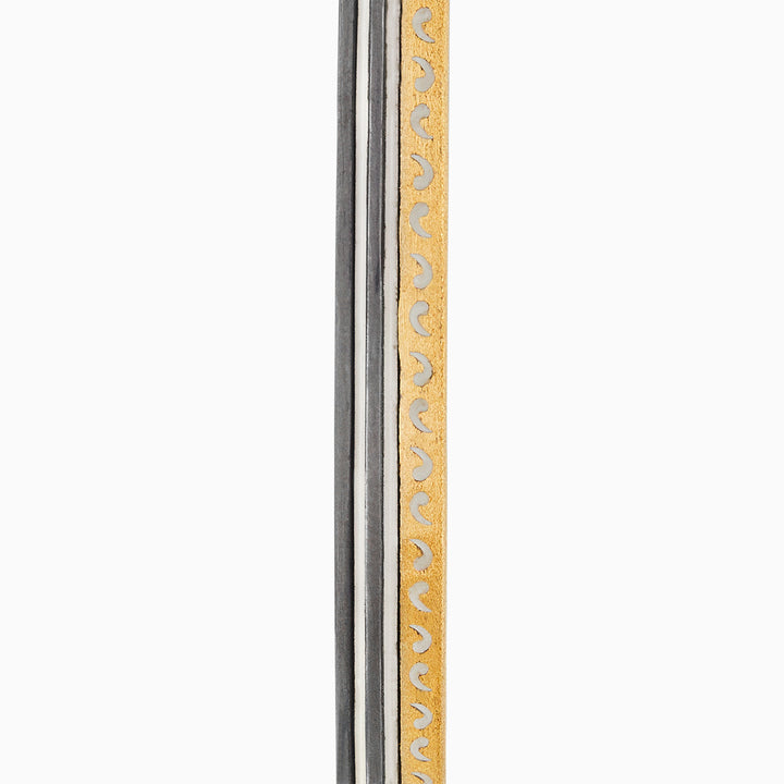 ACIES Mixed Metal Slim Cuff with 18K Brushed Yellow Gold and Ivory Enamel