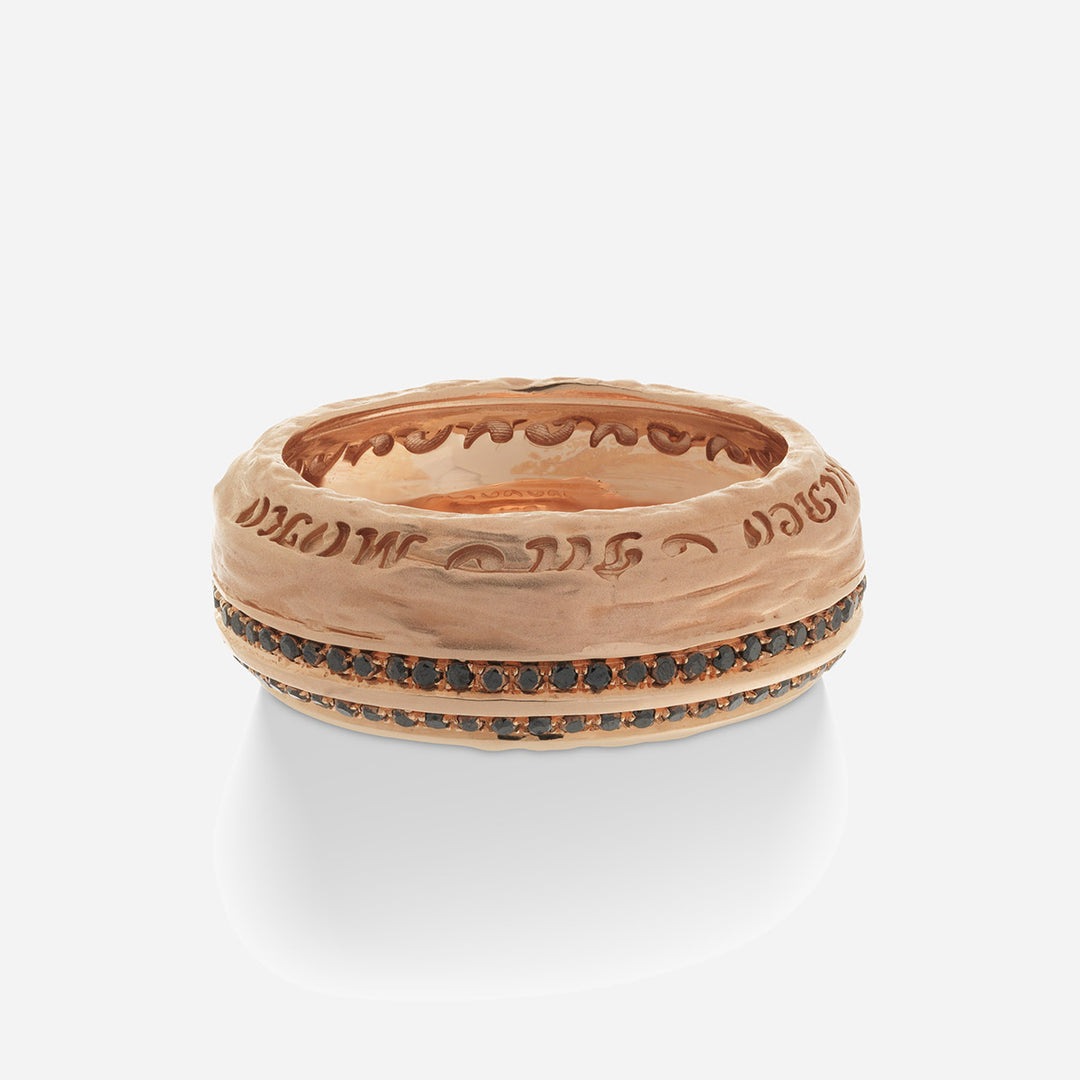 Marco Dal Maso men's gemstone band ring featuring a sleek design with vibrant gemstones and polished metal finish.