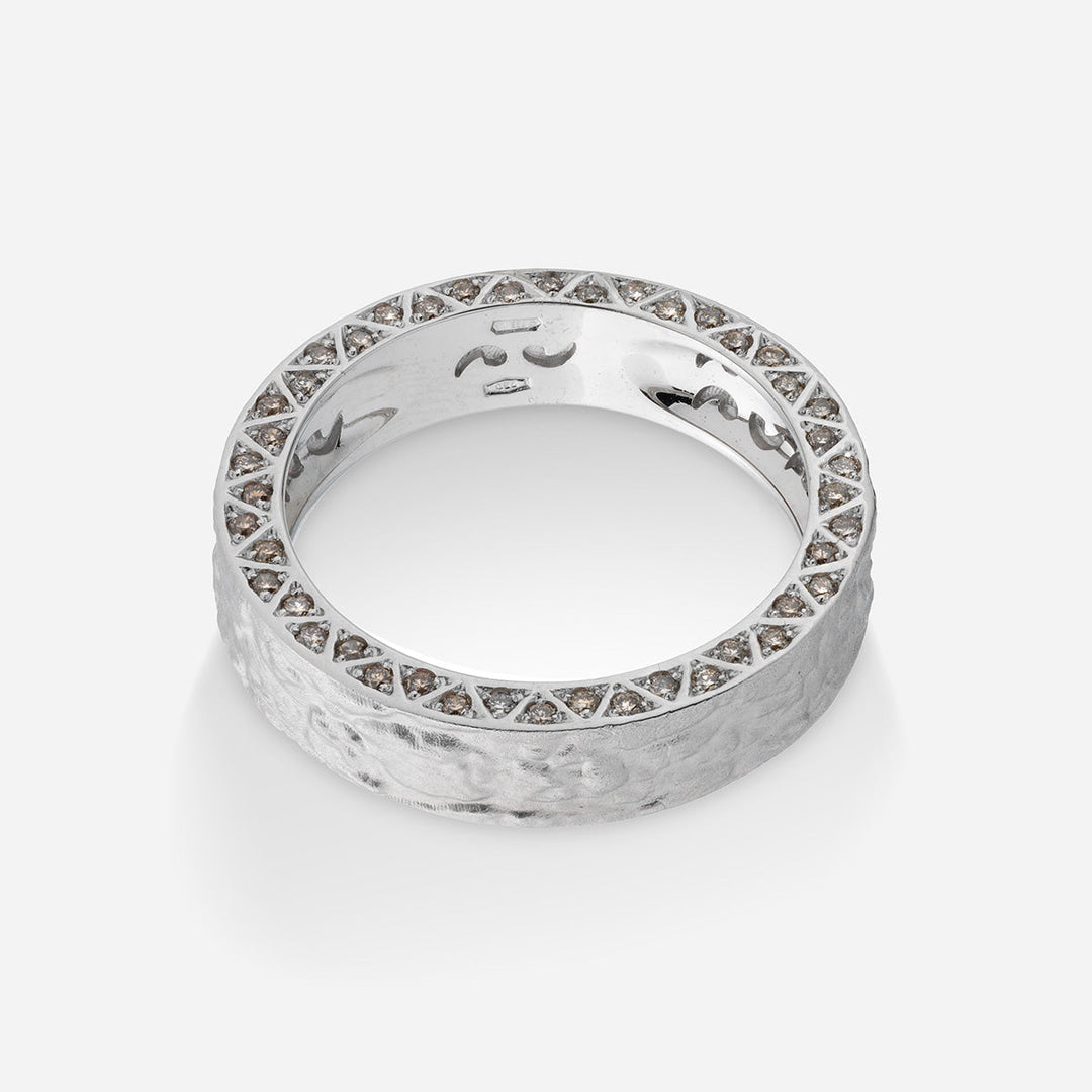 Marco Dal Maso Men MANAWA pavé edge diamond ring featuring a sleek design with sparkling diamonds on a polished band.