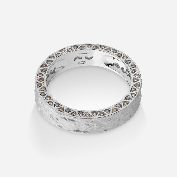 Marco Dal Maso Men MANAWA pavé edge diamond ring featuring a sleek design with sparkling diamonds on a polished band.