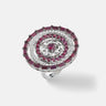 Amaia Twilight Baguette Ring in white gold with ruby and pavé white diamonds