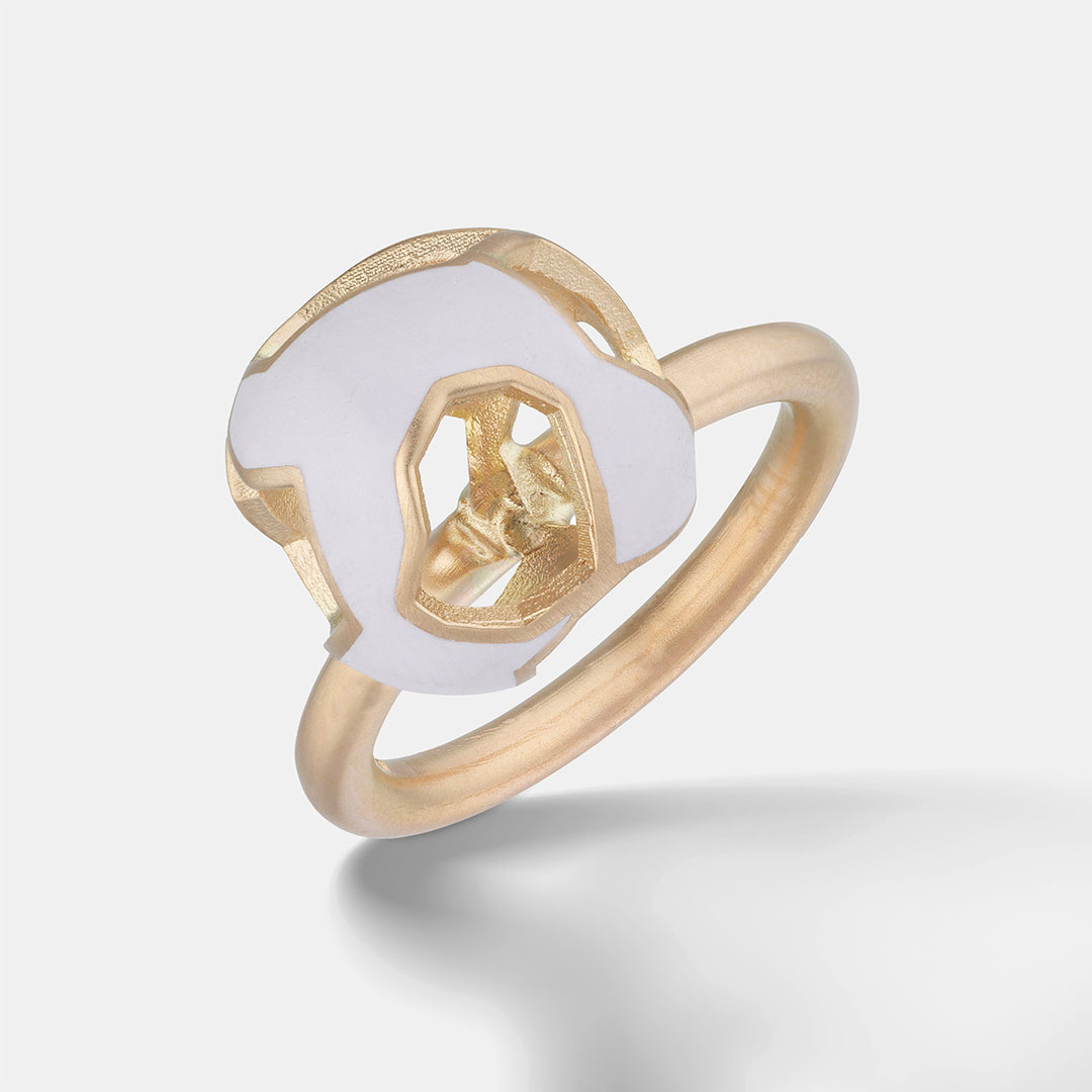 Explosion Of Joy Grand Ring Rose Enamel 18Kt Rose Gold-Standard View