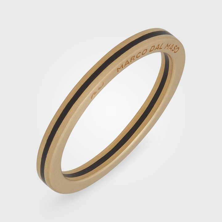 CONTINUUM 18K Yellow Gold & Black Enamel Ring