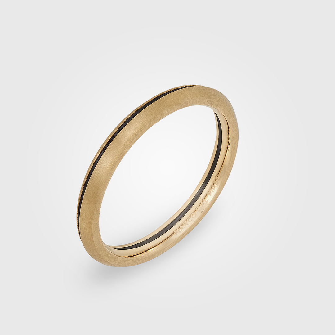 CONTINUUM 18 Karat Gelbgold &amp; schwarzes Emaille-Sleek-Band