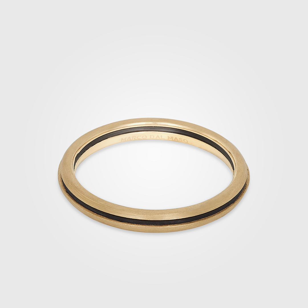 CONTINUUM 18K Yellow Gold & Black Enamel Sleek Band