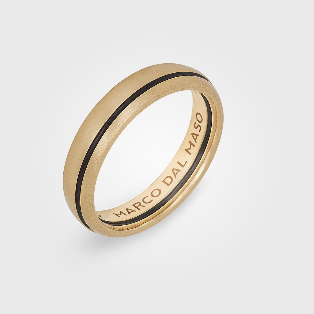 CONTINUUM 18K Yellow Gold & Black Enamel Band