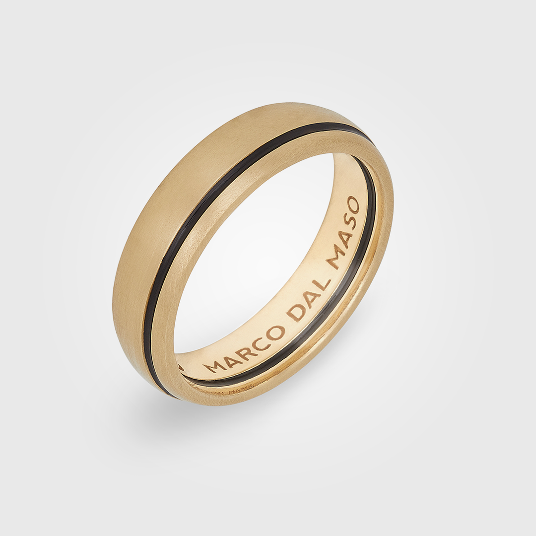 CONTINUUM 18K Yellow Gold & Black Enamel Wide Band