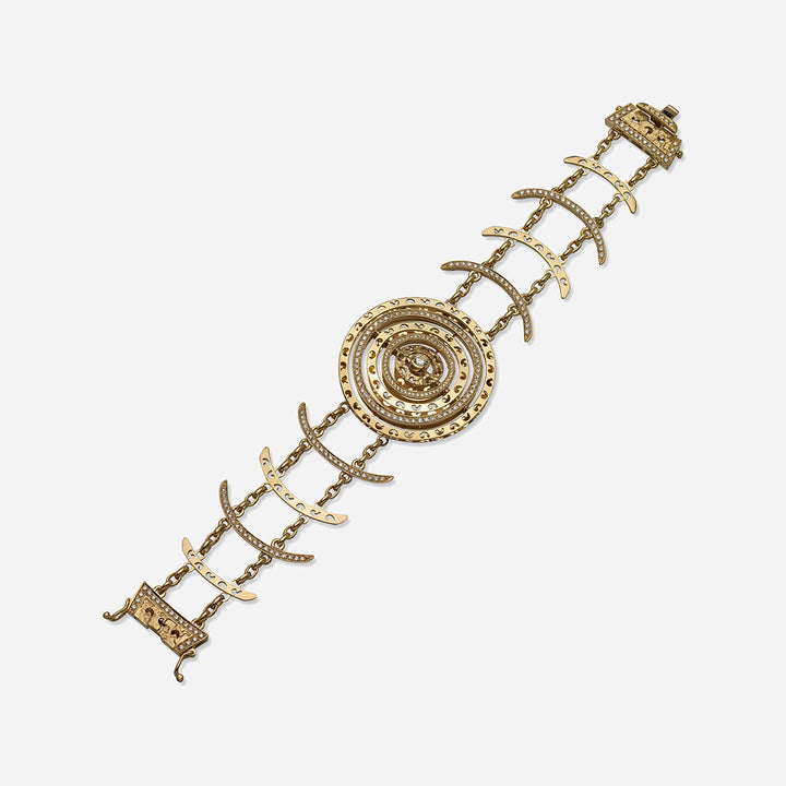 Amaia Twilight Bracelet in 18k yellow gold with pavé white diamonds