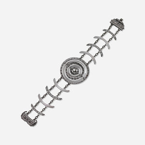 Amaia Twilight Bracelet in black gold with pavé white diamonds.