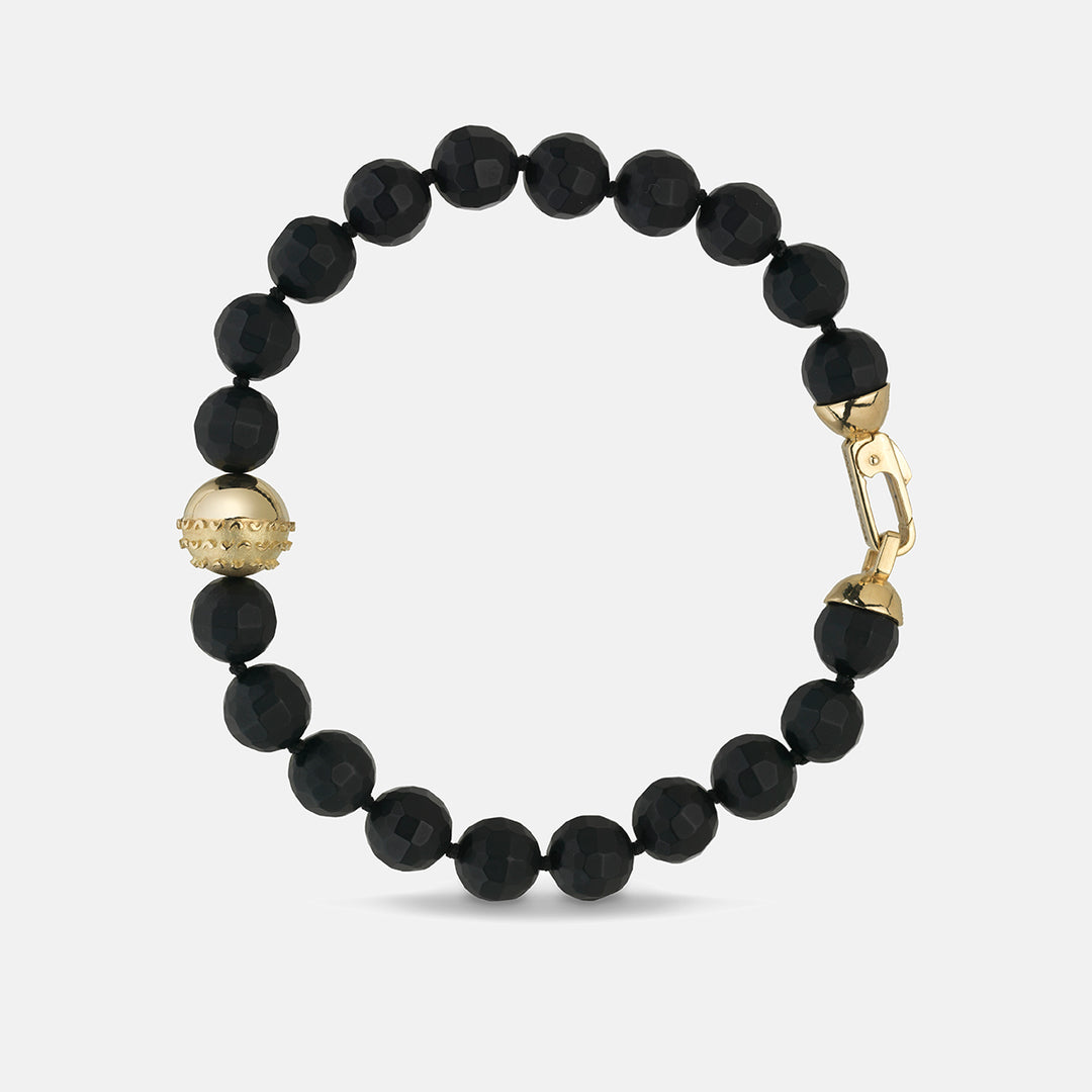 Icon Beaded Eternity Bracelet With Black Onyx-Straight View