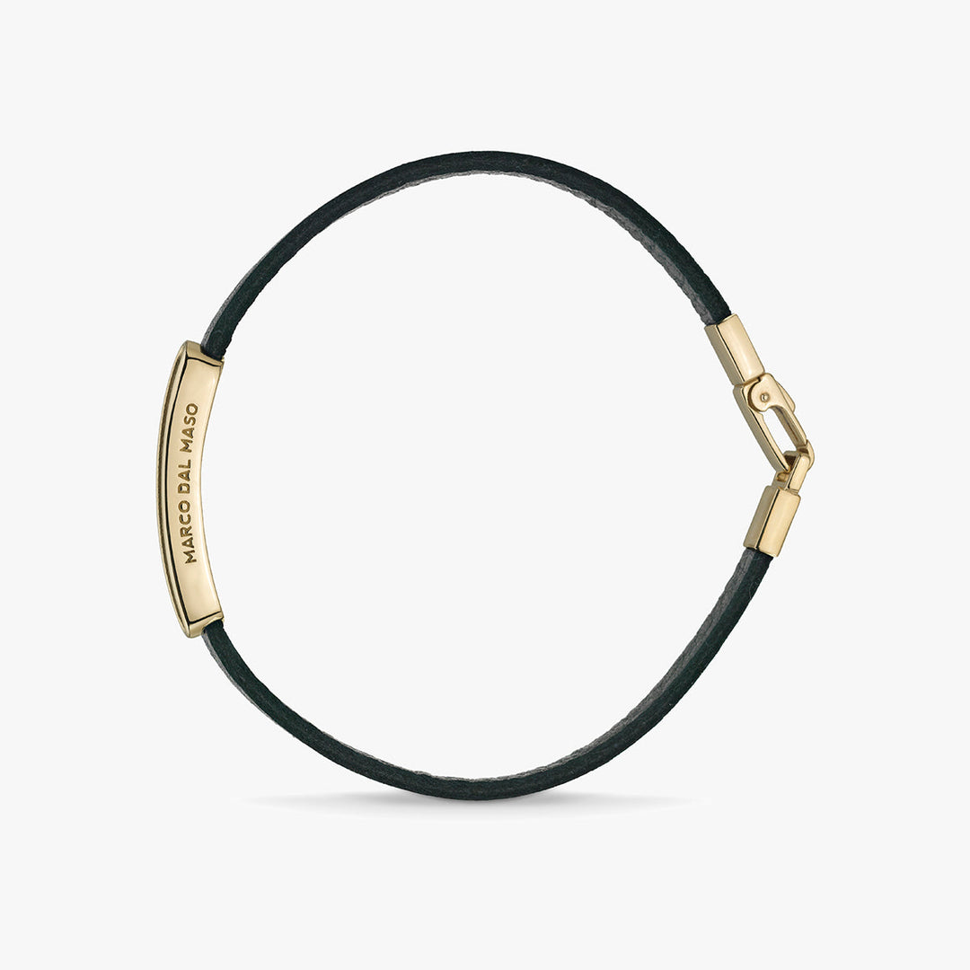 FRAME Bracciale in pelle smaltata nera ID 18k