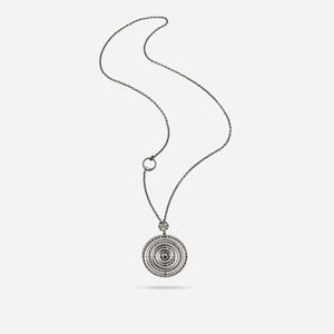 Amaia Twilight Pendant in 18k black gold with pavé white diamonds