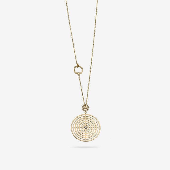 Amaia Twilight Pendant in 18k yellow gold with pavé white diamonds