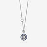 Amaia Twilight Baguette Pendant in 18k white gold with blue sapphire and white diamonds