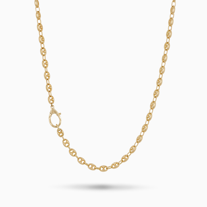 ULYSSES Marine Chain 18K Yellow Gold Matte Chain Polished Clasp Nautical Inspired Design 52cm-Standard View