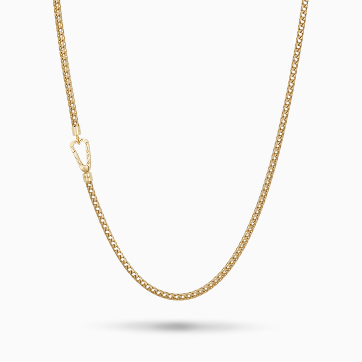 ULYSSES Mesh Chain 18K Yellow Gold Matte Chain Polished Clasp Bold Modern Mesh Design 52cm-Standard View