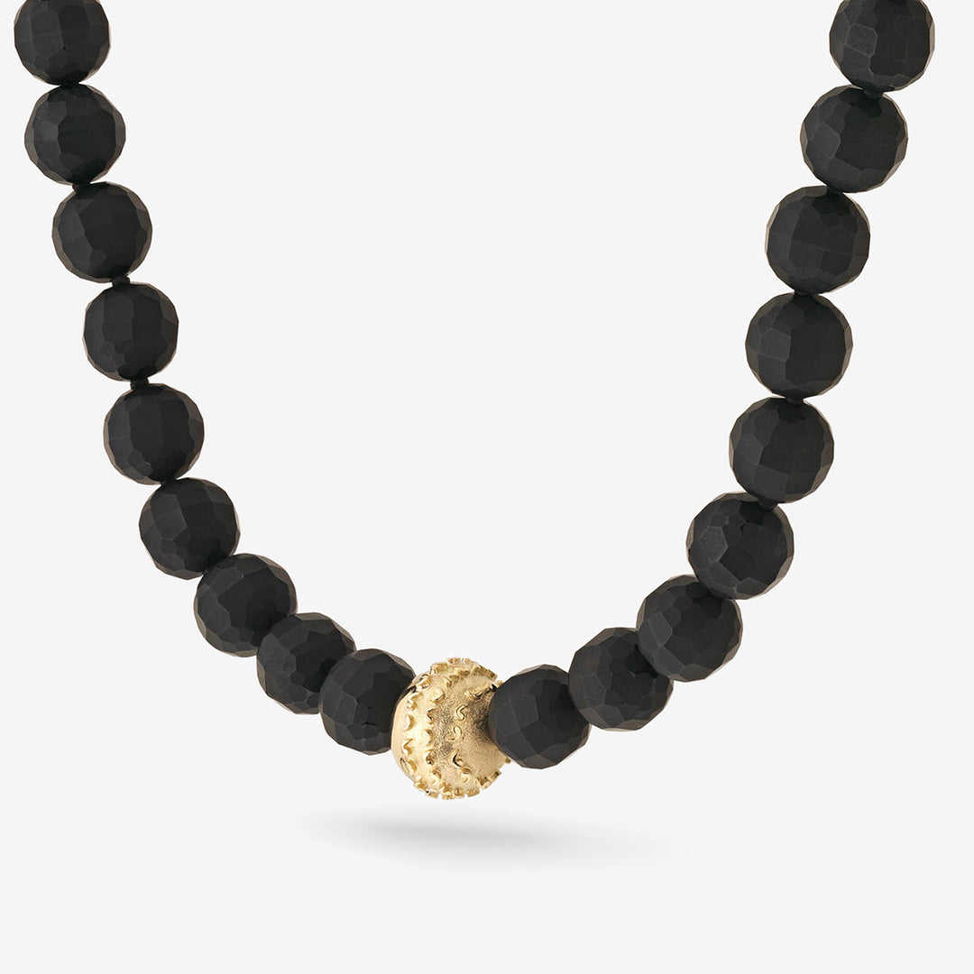 Icon Beaded Eternity Necklace With Black Onyx-Standard View 