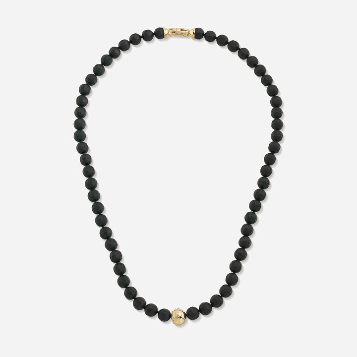 Icon Beaded Eternity Necklace With Black Onyx-Straight View