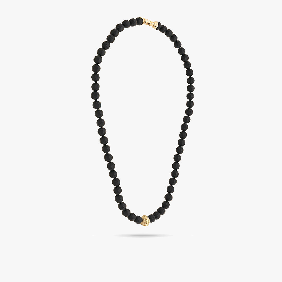 Icon Beaded Eternity Necklace With Black Onyx-Side View