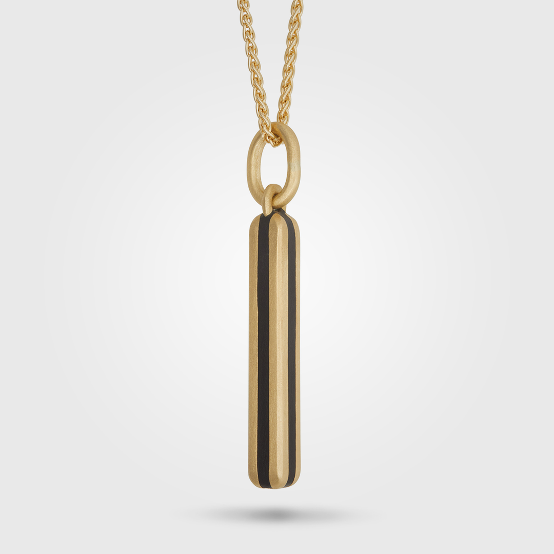 CONTINUUM 18K Yellow Gold And Black Enamel Pendant