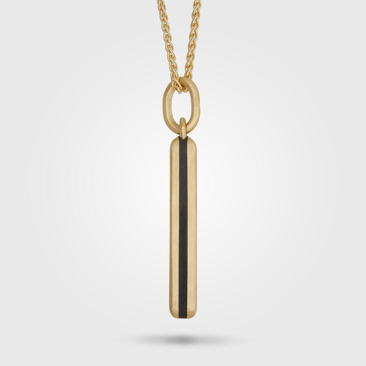 CONTINUUM 18K Yellow Gold And Black Enamel Pendant