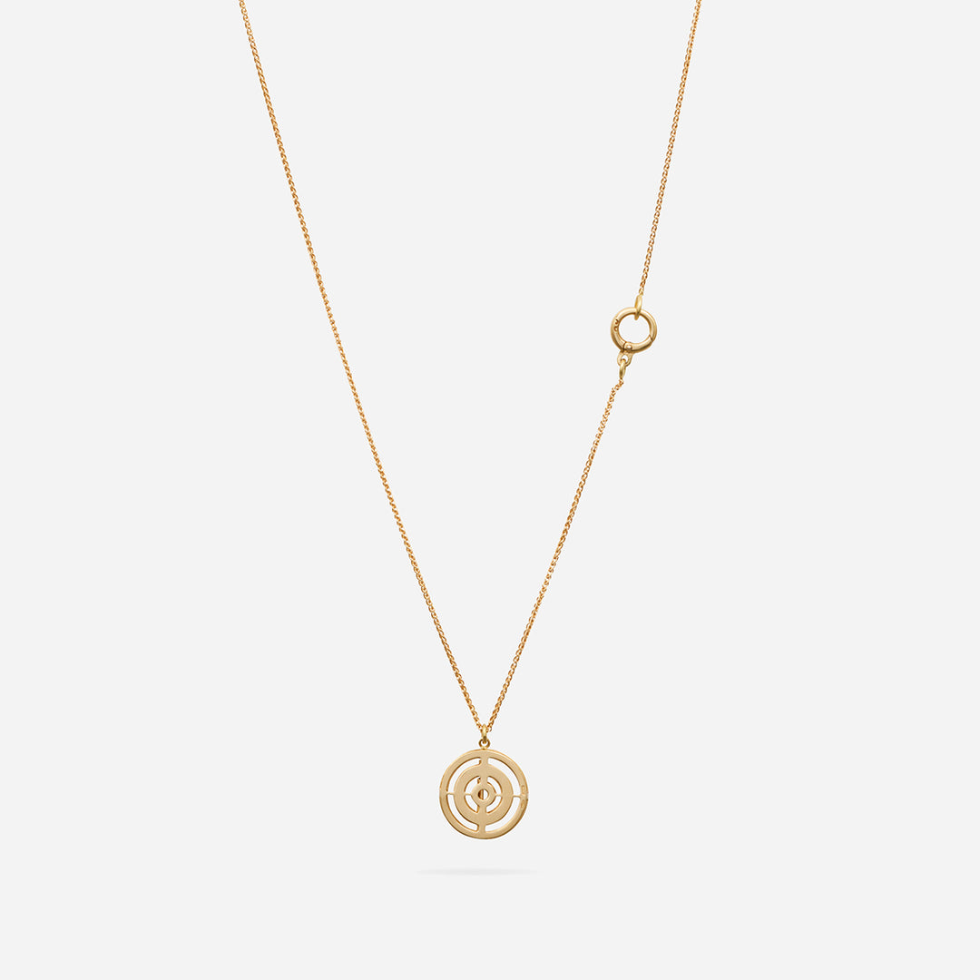 Amaia Twilight Diamond Pendant in matte 18k yellow gold with green sapphire and white diamonds