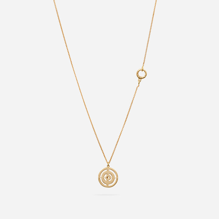 Amaia Twilight Diamond Pendant in matte 18k yellow gold with green sapphire and white diamonds