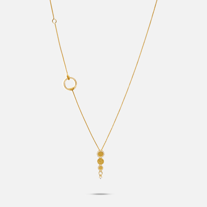 Frammenti Yellow Gold and White Diamonds Pendant, featuring 18K matte gold and hand-set white diamonds.
