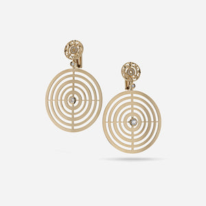 Amaia Centric Twilight Earrings in 18k yellow gold with pavé white diamonds.