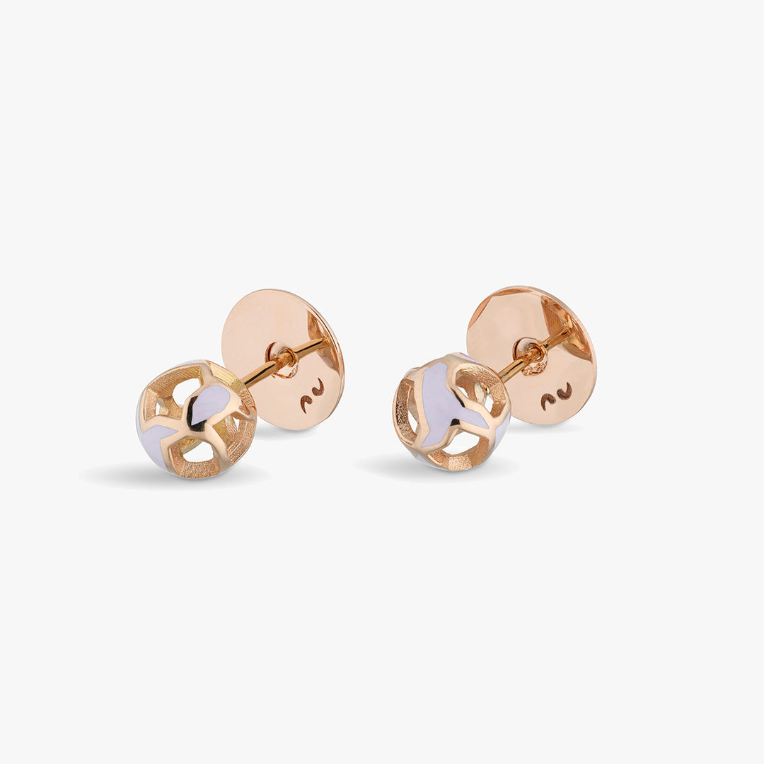 Explosion Of Joy Petite Studs Earrings Rose Enamel Rose Gold-Standard View