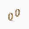 Warrior Moon Hoop Earrings Yellow Gold White Diamonds-Standard View