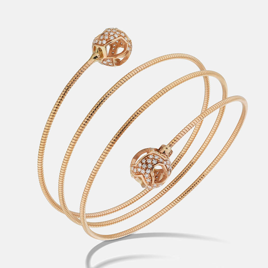 Explosion Of Joy Grand Cuff White Diamonds Rose Gold-Standard View