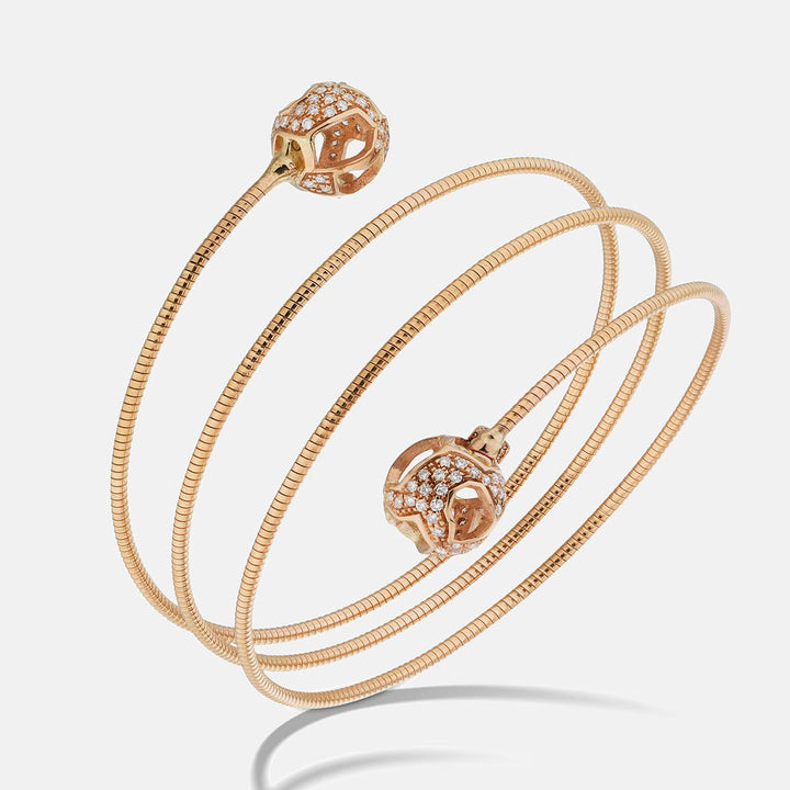 Explosion Of Joy Grand Cuff White Diamonds Rose Gold-Standard View