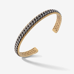 LASH Wide Chain Cuff, Yellow Gold Vermeil, Oxidized Silver-Standard View